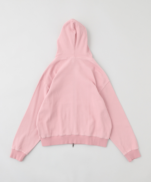 WOKE EDGE(ウォークエッジ)の「WOKE EDGE / ウォークエッジ WASHED THERMAL ZIP HOODIE(パーカー・メンズ・ブラック/ピンク・SMALL/MEDIUM)」の10枚目の写真