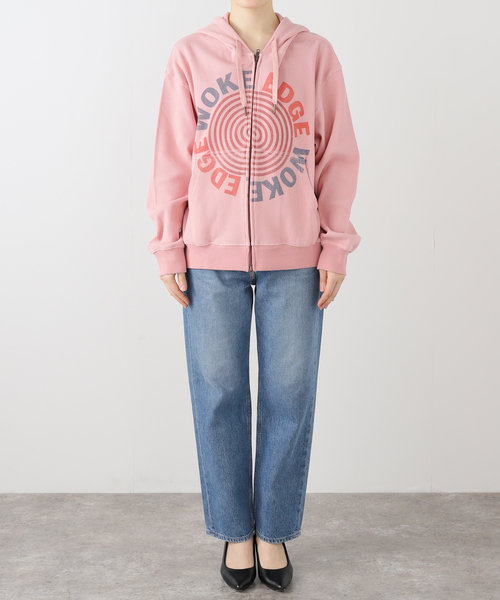 WOKE EDGE(ウォークエッジ)の「WOKE EDGE / ウォークエッジ WASHED THERMAL ZIP HOODIE(パーカー・メンズ・ブラック/ピンク・SMALL/MEDIUM)」の7枚目の写真