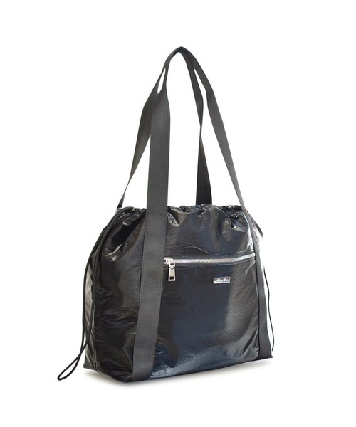 BarcosBlue（バルコスブルー）の「【BarcosBlue/バルコスブルー】巾着型軽量トートバッグ（トートバッグ・レディース・ブラック/シルバー・ONE SIZE）」の4枚目の写真