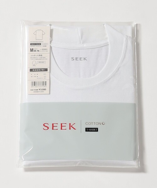 SEEK(シーク)の「<SEEK> クルーネックTシャツ(Tシャツ/カットソー・メンズ・ホワイト/ブラック・L/M)」の2枚目の写真