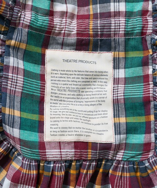 FREAK'S STORE（フリークスストア）の「THEATRE PRODUCTS × FREAK'S STORE/シアタープロダクツ 別注 マドラスチェック フリルショルダーバッグ（ショルダーバッグ・レディース・ネイビー/レッド/サックスブルー・ONE SIZE）」の14枚目の写真