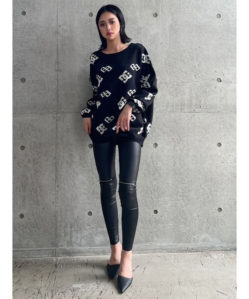 GYDA(ジェイダ)の「ハイウエストKNEE ZIPレギンス(その他パンツ・レディース・ブラック・SMALL)」の6枚目の写真