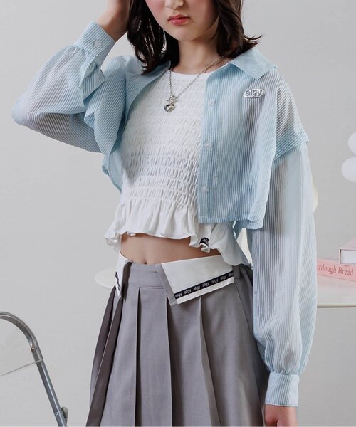 セール】クロップドシアーシャツ（シャツ/ブラウス）｜algy（アルジー