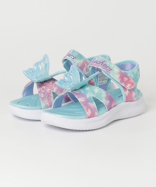 SKECHERS(スケッチャーズ)の「スケッチャーズ SKECHERS JUMPSTERS SANDAL ジャンプスターズサンダル バタフライ ブライト(サンダル・レディース・ラベンダー/アクア・22.0cm/18.0cm/19.0cm/20.0cm/21.0cm/17.0cm)」の2枚目の写真