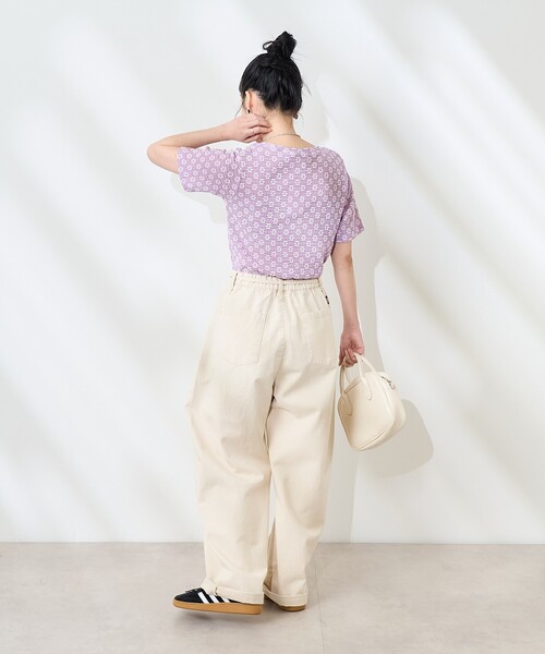 FREAK'S STORE（フリークスストア）の「フラワーストレッチ Tシャツ（Tシャツ/カットソー・レディース・ラベンダー/ブラック/オフホワイト・ﾌﾘ-）」の18枚目の写真