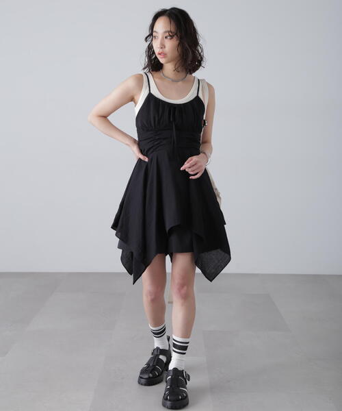 FREE'S MART（フリーズマート）の「イレヘムチュニックキャミワンピース（ワンピース・レディース・ブラック/ピンク/ホワイト・FREE）」の7枚目の写真