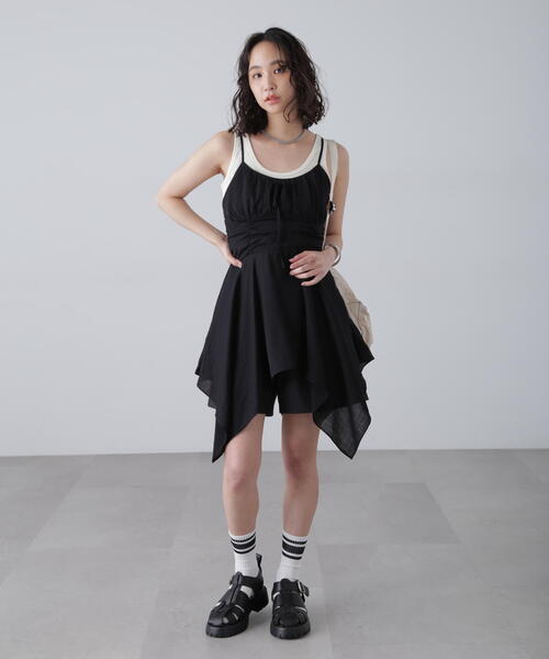 FREE'S MART（フリーズマート）の「イレヘムチュニックキャミワンピース（ワンピース・レディース・ブラック/ピンク/ホワイト・FREE）」の9枚目の写真