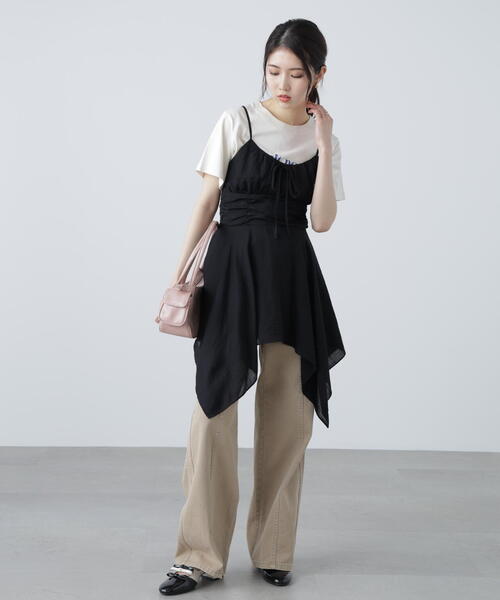 FREE'S MART（フリーズマート）の「イレヘムチュニックキャミワンピース（ワンピース・レディース・ブラック/ピンク/ホワイト・FREE）」の13枚目の写真