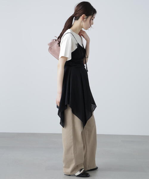 FREE'S MART（フリーズマート）の「イレヘムチュニックキャミワンピース（ワンピース・レディース・ブラック/ピンク/ホワイト・FREE）」の14枚目の写真