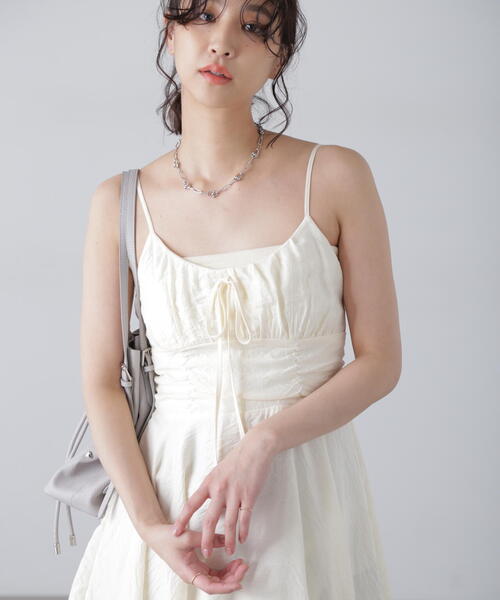 FREE'S MART（フリーズマート）の「イレヘムチュニックキャミワンピース（ワンピース・レディース・ブラック/ピンク/ホワイト・FREE）」の17枚目の写真