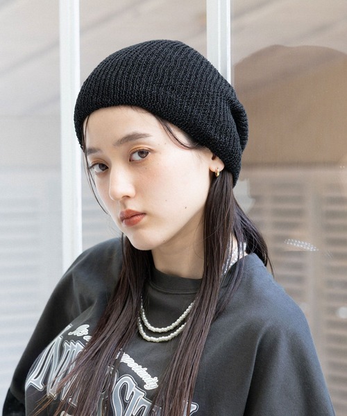 RAGEBLUE(レイジブルー)の「アソートカラービーニー(ニットキャップ/ビーニー・レディース・ブラック/グレー/ブルー/ブラック系・FREE)」の1枚目の写真