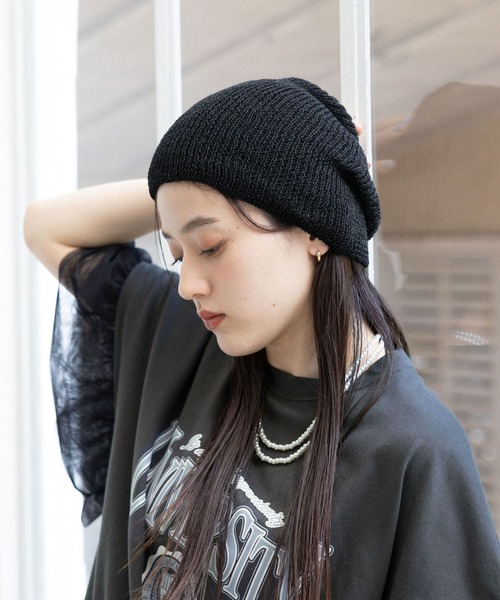 RAGEBLUE(レイジブルー)の「アソートカラービーニー(ニットキャップ/ビーニー・レディース・ブラック/グレー/ブルー/ブラック系・FREE)」の7枚目の写真