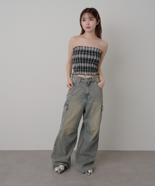 RAY CASSIN(レイカズン)の「チェックシャツボレロ(シャツ/ブラウス・レディース・グリーン/ブラック/ブルー・FREE)」の7枚目の写真