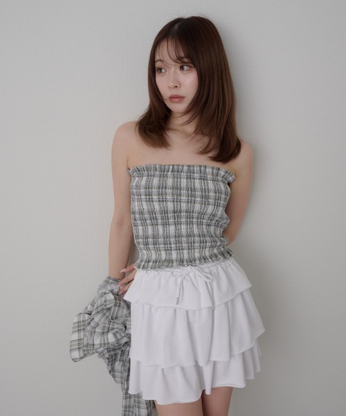 RAY CASSIN(レイカズン)の「チェックシャツボレロ(シャツ/ブラウス・レディース・グリーン/ブラック/ブルー・FREE)」の15枚目の写真