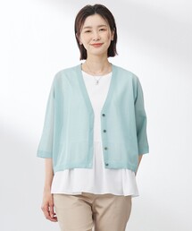 【WEB限定カラーあり・洗える】SHEER LIGHT KNIT Vネック カーディガン