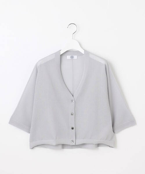 J.PRESS(ジェイプレス)の「【WEB限定カラーあり・洗える】SHEER LIGHT KNIT Vネック カーディガン(カーディガン/ボレロ・レディース・スカイブルー系/ピーコックグリーン系/ピンク系/ベージュ系/ホワイト系/ネイビー系・T13)」の21枚目の写真