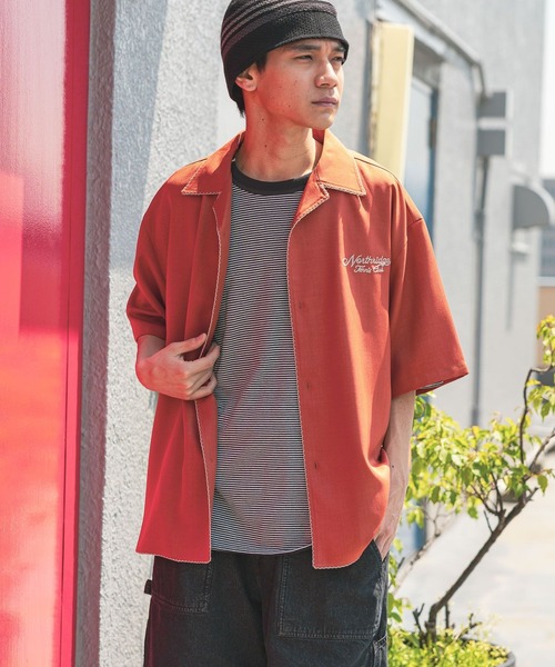 niko and...(ニコアンド)の「ブランケットステッチシャツ(シャツ/ブラウス・メンズ・ブルー/ブラック/オレンジ・MEDIUM/LARGE)」の10枚目の写真