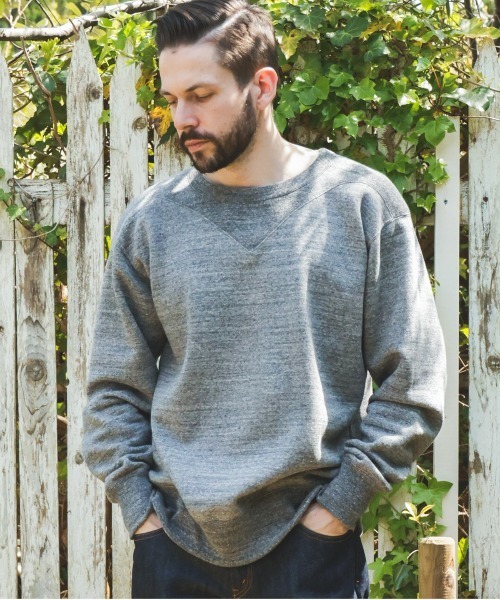 MR.OLIVE（ミスターオリーブ）の「FRENCH TERRY RAFFY COTTON / GUSSET YOKE SHIRT（スウェット・メンズ・杢グレー/オートミール・MEDIUM/LARGE）」の14枚目の写真