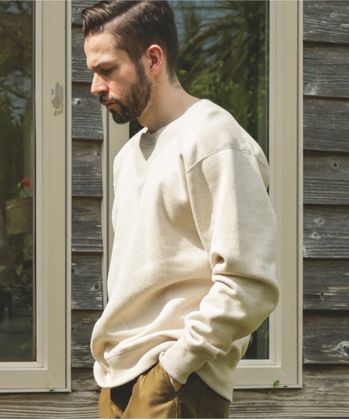 MR.OLIVE（ミスターオリーブ）の「FRENCH TERRY RAFFY COTTON / GUSSET YOKE SHIRT（スウェット・メンズ・杢グレー/オートミール・MEDIUM/LARGE）」の8枚目の写真