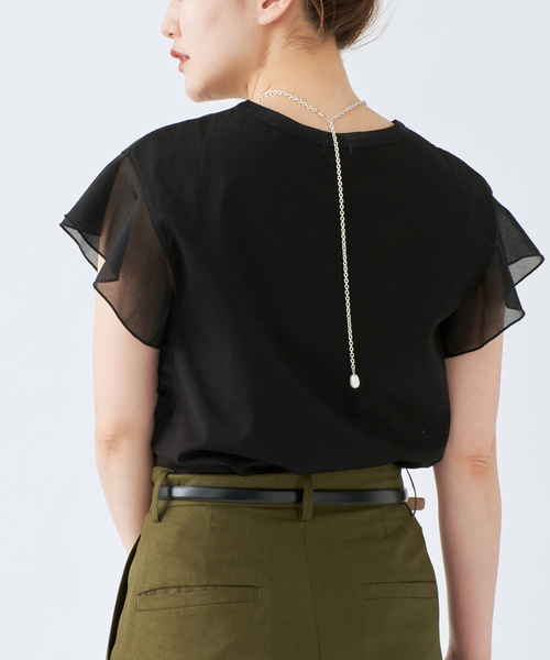 IENA（イエナ）の「シアースリーブプルオーバー（Tシャツ/カットソー・レディース・ホワイト/ブラック/グレー・FREE）」の20枚目の写真