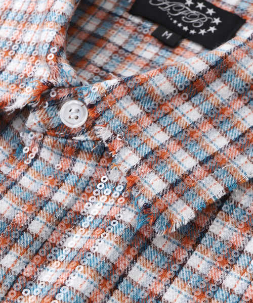 AFB(エーエフビー)の「AFB / エーエフビー SPANGLE SHIRTS(シャツ/ブラウス・メンズ・オレンジ/グリーン系その他/カーキ/ブラック・MEDIUM)」の6枚目の写真