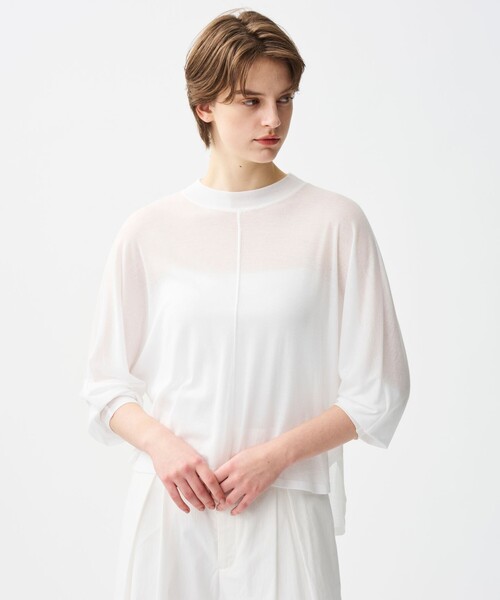 uncrave（アンクレイヴ）の「シアーハイツイストリブ ドルマントップス（Tシャツ/カットソー・レディース・ブラウン系/ホワイト系/ブラック系/グレー系・F）」の10枚目の写真