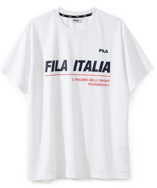 FILA（フィラ）の「【別注】フィラ FILA 冷感半袖Tシャツ 限定コラボ（Tシャツ/カットソー・メンズ・ブラック/ネイビー/ホワイト・M/L/LL/3L）」の2枚目の写真