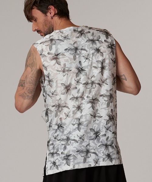 NO ID.（ノーアイディ）の「mta570-ﾄﾞﾚｰﾌﾟｽﾘｰﾌﾞﾚｽ-PO プルオーバー（タンクトップ・メンズ・ブラック/ホワイト・ONE SIZE）」の5枚目の写真