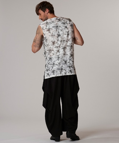 NO ID.（ノーアイディ）の「mta570-ﾄﾞﾚｰﾌﾟｽﾘｰﾌﾞﾚｽ-PO プルオーバー（タンクトップ・メンズ・ブラック/ホワイト・ONE SIZE）」の8枚目の写真