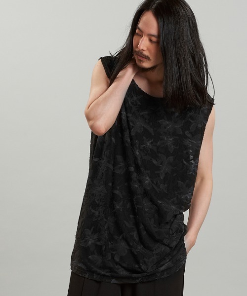 NO ID.（ノーアイディ）の「mta570-ﾄﾞﾚｰﾌﾟｽﾘｰﾌﾞﾚｽ-PO プルオーバー（タンクトップ・メンズ・ブラック/ホワイト・ONE SIZE）」の22枚目の写真