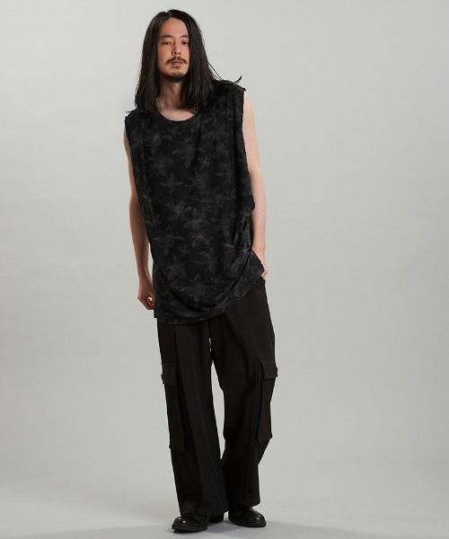 NO ID.（ノーアイディ）の「mta570-ﾄﾞﾚｰﾌﾟｽﾘｰﾌﾞﾚｽ-PO プルオーバー（タンクトップ・メンズ・ブラック/ホワイト・ONE SIZE）」の21枚目の写真