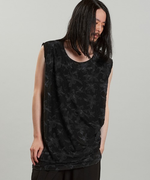 NO ID.（ノーアイディ）の「mta570-ﾄﾞﾚｰﾌﾟｽﾘｰﾌﾞﾚｽ-PO プルオーバー（タンクトップ・メンズ・ブラック/ホワイト・ONE SIZE）」の20枚目の写真