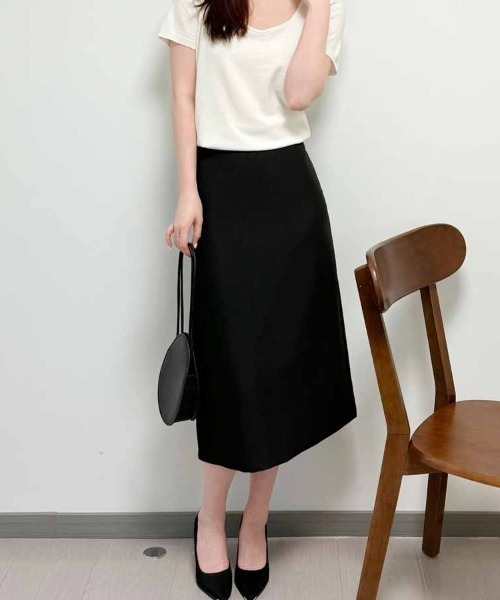 shoppinggo(ショッピングゴー)の「タイトスカート ペンシルスカート裏地付き(スカート・レディース・ブラウン/キャメル/ピンク/ベージュ/ブルー系その他/マスタード/ナチュラル/ブラック系その他/ブルー/グレー/ブラック/ブラウン系その他/グレー系その他/ベビーピンク・M/L)」の3枚目の写真
