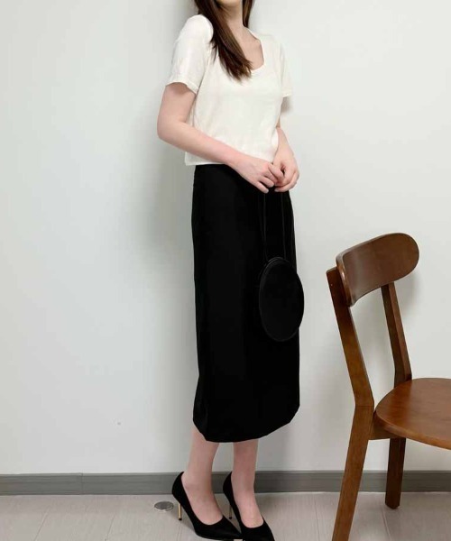 shoppinggo(ショッピングゴー)の「タイトスカート ペンシルスカート裏地付き(スカート・レディース・ブラウン/キャメル/ピンク/ベージュ/ブルー系その他/マスタード/ナチュラル/ブラック系その他/ブルー/グレー/ブラック/ブラウン系その他/グレー系その他/ベビーピンク・M/L)」の19枚目の写真
