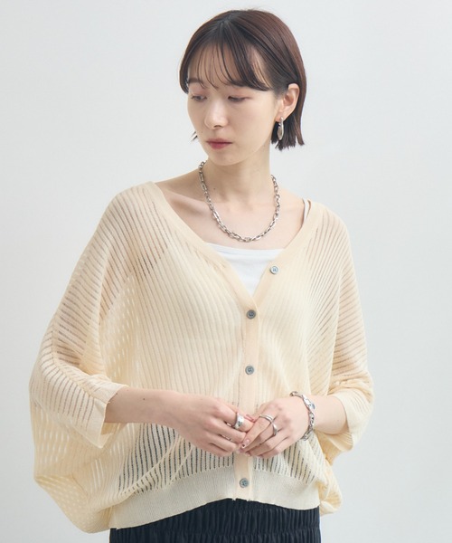 Paradise Picnic（パラダイスピクニック）の「メッシュドルマンカーデ（カーディガン/ボレロ・レディース・ブラック/ホワイト/ベージュ・FREE）」の3枚目の写真