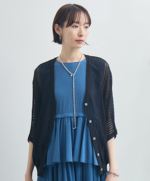 Paradise Picnic（パラダイスピクニック）の「メッシュドルマンカーデ（カーディガン/ボレロ・レディース・ブラック/ホワイト/ベージュ・FREE）」の2枚目の写真