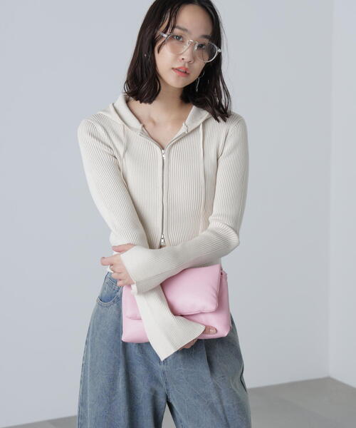 FREE'S MART（フリーズマート）の「配色リブショート丈ニットパーカーⅡ（パーカー・レディース・ホワイト/ブラウン/グレー・FREE）」の18枚目の写真