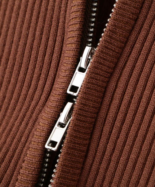 FREE'S MART（フリーズマート）の「配色リブショート丈ニットパーカーⅡ（パーカー・レディース・ホワイト/ブラウン/グレー・FREE）」の5枚目の写真