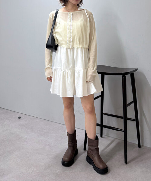 mline（エムライン）の「[mline]コットンレース キャミワンピ（ワンピース・レディース・オフホワイト・FREE）」の13枚目の写真