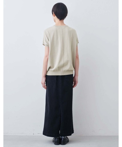 THREE FIFTY STANDARD（スリーフィフティースタンダード）の「ＴＨＲＥＥ　ＦＩＦＴＹ　ＳＴＡＮＤＡＲＤ　シャリッとしたコットン１００％のニットプルオーバー（ニット/セーター・レディース・ネイビー/ライトグレー/キャメル・LL/L/M）」の5枚目の写真