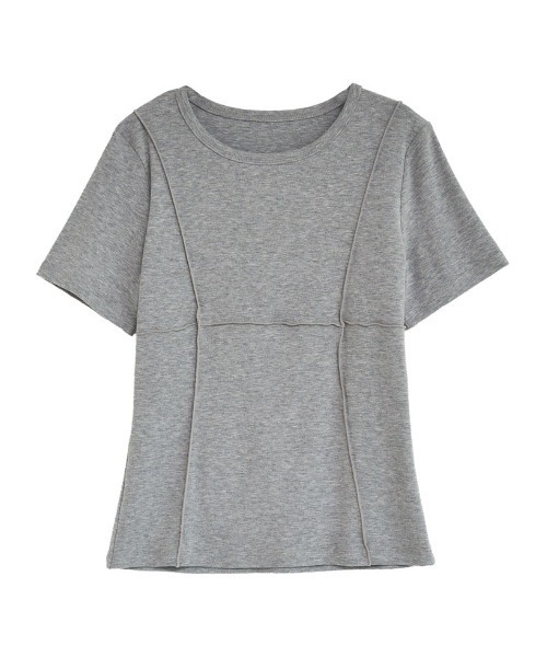 Re:EDIT（リエディ）の「パネルデザイントップス（Tシャツ/カットソー・レディース・カーキ/ホワイト/グレー/ブラック・MEDIUM/LARGE）」の6枚目の写真