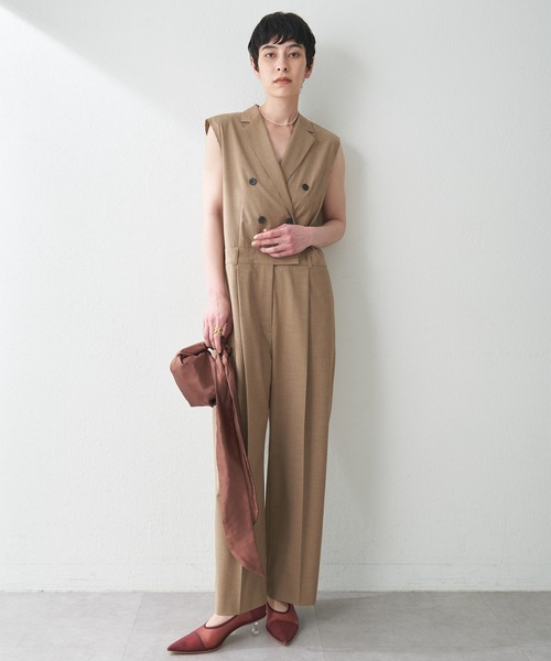 THE PAUSE（ザ ポーズ）の「【THE PAUSE】テーラーカラーノースリーブジャンプスーツ（つなぎ/オールインワン・レディース・ネイビー/ベージュ/グレー・FREE）」の20枚目の写真