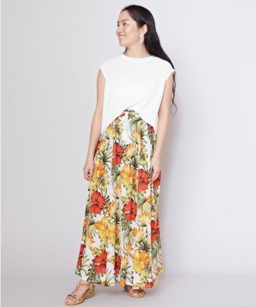 Kahiko(カヒコ)の「【Kahiko】カイルアロングスカート(スカート・レディース・ブラック/ホワイト/ネイビー/ベージュ/ターコイズブルー・FREE)」の7枚目の写真