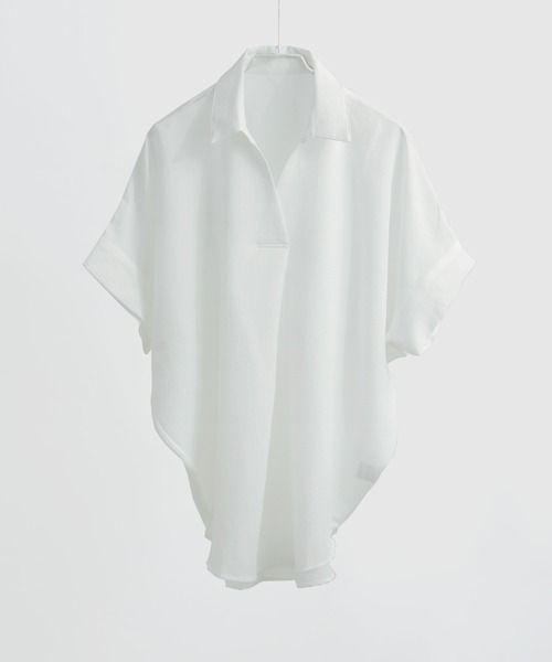 Fashion Letter(ファッションレター)の「スキッパーブラウス(シャツ/ブラウス・レディース・イエロー/チャコール/アイボリー/グレイッシュベージュ/ブラック・M)」の12枚目の写真