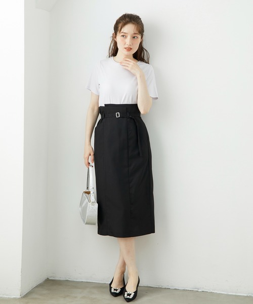 12Twelve Agenda（トゥエルブ　アジェンダ）の「ナローベルト付ハイウエストタイトスカート（スカート・レディース・ブルー/ブラック・M/S）」の13枚目の写真