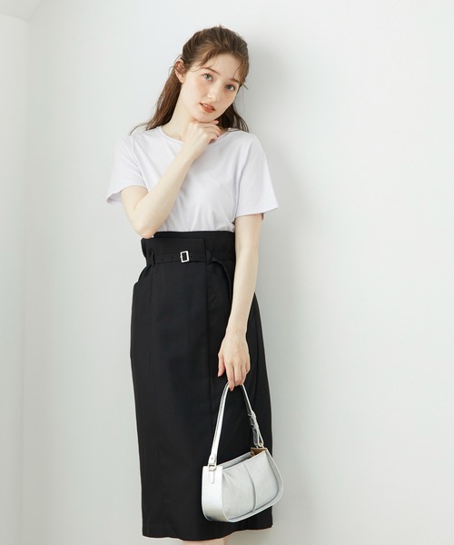 12Twelve Agenda（トゥエルブ　アジェンダ）の「ナローベルト付ハイウエストタイトスカート（スカート・レディース・ブルー/ブラック・M/S）」の15枚目の写真