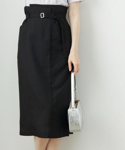 12Twelve Agenda（トゥエルブ　アジェンダ）の「ナローベルト付ハイウエストタイトスカート（スカート・レディース・ブルー/ブラック・M/S）」の18枚目の写真
