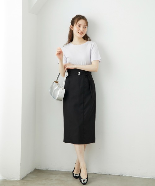 12Twelve Agenda（トゥエルブ　アジェンダ）の「ナローベルト付ハイウエストタイトスカート（スカート・レディース・ブルー/ブラック・M/S）」の14枚目の写真