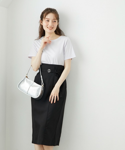 12Twelve Agenda（トゥエルブ　アジェンダ）の「ナローベルト付ハイウエストタイトスカート（スカート・レディース・ブルー/ブラック・M/S）」の16枚目の写真