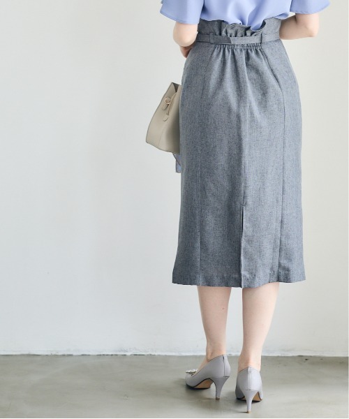 12Twelve Agenda（トゥエルブ　アジェンダ）の「ナローベルト付ハイウエストタイトスカート（スカート・レディース・ブルー/ブラック・M/S）」の9枚目の写真